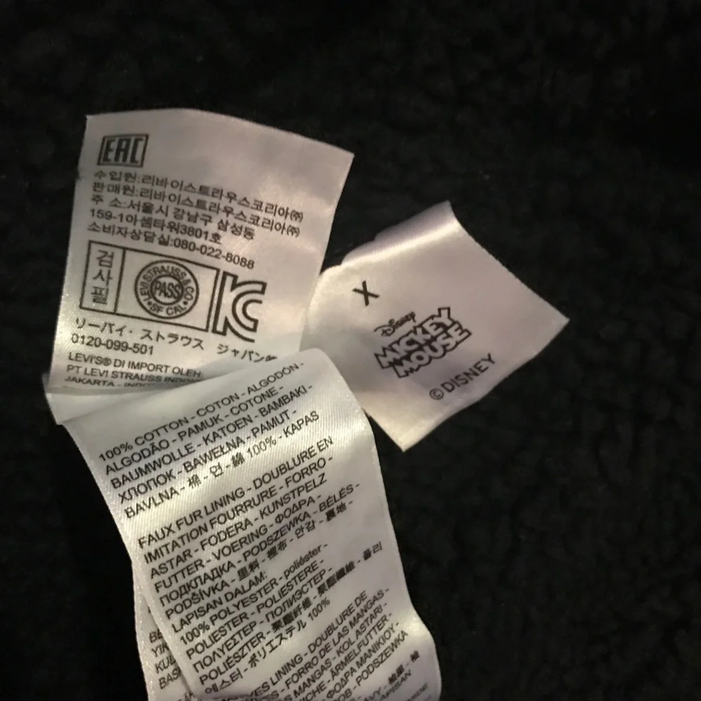 Levi's Black Jacket with White Mickey Graphic - Picture 5 of 8